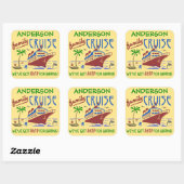 Ambachtelijke actie Funny Ship | Aangepaste naam Vierkante Sticker (Vel)