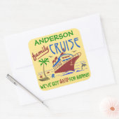 Ambachtelijke actie Funny Ship | Aangepaste naam Vierkante Sticker (Envelop)