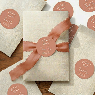 Ambachtelijke Agate Terracotta Boutique Dank U Ronde Sticker