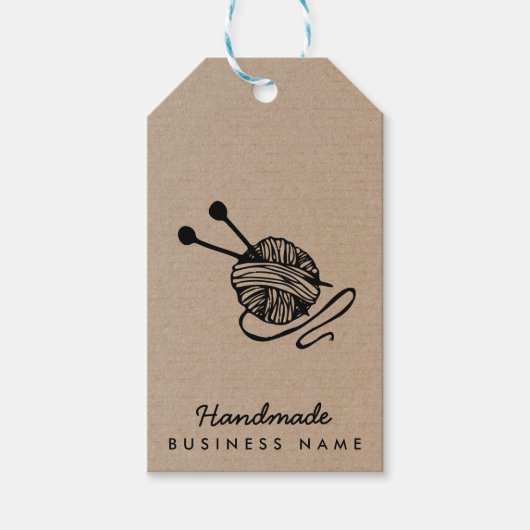 Ambachtelijke ambachten moderne breien kraft papie cadeaulabel (Voorkant)