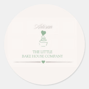 Ambachtelijke bakkerij bedrijfs branding voor nieu ronde sticker