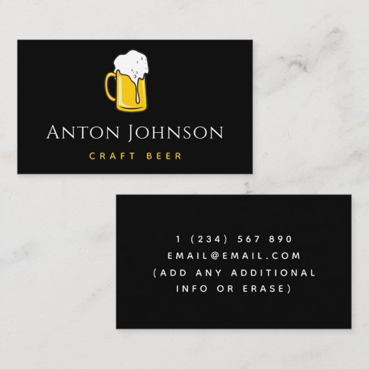 Ambachtelijke Bierbrouwerij Kleurrijke Illustratie Visitekaartje (Voorkant / Achterkant)