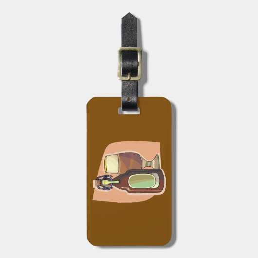 Ambachtelijke bierfles en glazen rustieke brouweri bagagelabel (Voorkant verticaal)