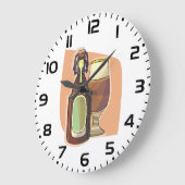 Ambachtelijke bierfles en glazen rustieke brouweri grote klok (Hoek)