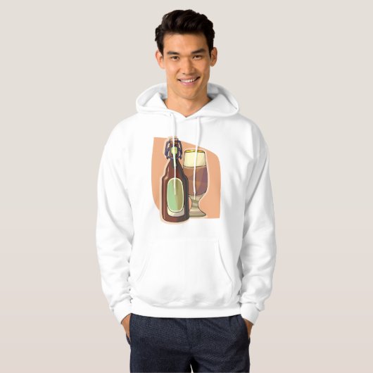 Ambachtelijke bierfles en glazen rustieke brouweri hoodie (Voorkant volledig)