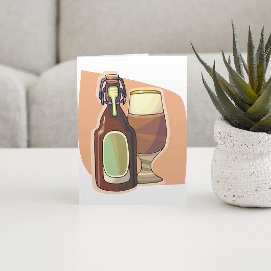 Ambachtelijke bierfles en glazen rustieke brouweri kaart