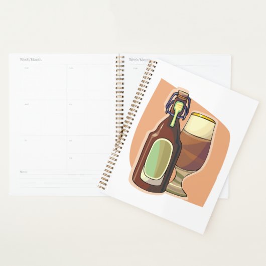 Ambachtelijke bierfles en glazen rustieke brouweri planner (Display)