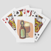 Ambachtelijke bierfles en glazen rustieke brouweri pokerkaarten (Achterkant)