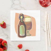 Ambachtelijke bierfles en glazen rustieke brouweri servet (Insitu)