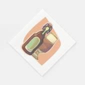 Ambachtelijke bierfles en glazen rustieke brouweri servet (Hoek)