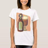 Ambachtelijke bierfles en glazen rustieke brouweri t-shirt (Voorkant)