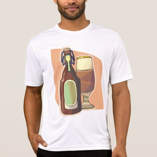 Ambachtelijke bierfles en glazen rustieke brouweri t-shirt (Voorkant)