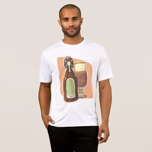 Ambachtelijke bierfles en glazen rustieke brouweri t-shirt (Voorkant volledig)