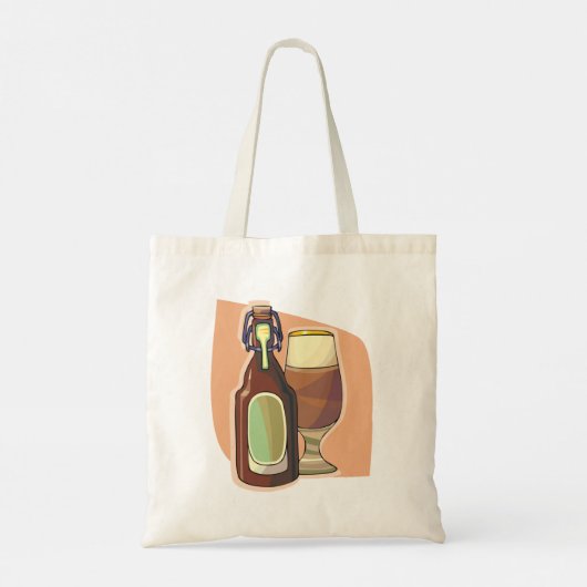 Ambachtelijke bierfles en glazen rustieke brouweri tote bag (Achterkant)