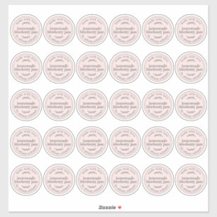 Ambachtelijke Blauwe-bosbessenjam Rustiek Roze 5 c Sticker