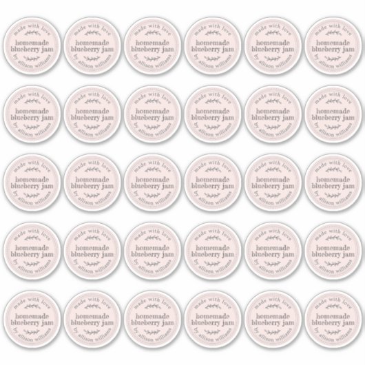 Ambachtelijke Blauwe-bosbessenjam Rustiek Roze 5 c Sticker (Voorkant)