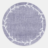 Ambachtelijke blauwe burlap beschrijfbare label (Voorkant)