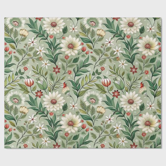 Ambachtelijke bloemen cadeaupapier (Vlak)