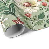 Ambachtelijke bloemen cadeaupapier (Rol Hoek)