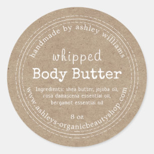 Ambachtelijke Body Butter Biologisch Bedrijf Kraft Ronde Sticker