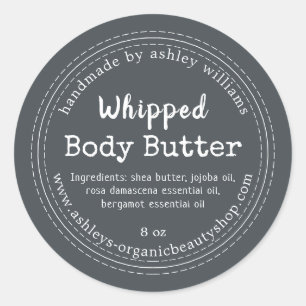 Ambachtelijke Body Butter Zwarte Organische Zakeli Ronde Sticker