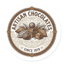 Ambachtelijke Chocolade Vintage Cacaolabel