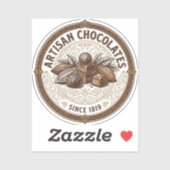 Ambachtelijke Chocolade Vintage Cacaolabel Sticker (Vel)