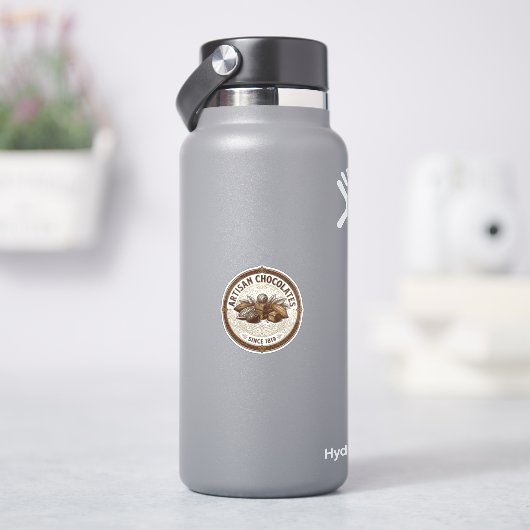 Ambachtelijke Chocolade Vintage Cacaolabel Sticker (HydroFlask)
