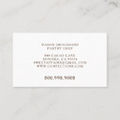 Ambachtelijke chocolade visitekaartje (Achterkant)