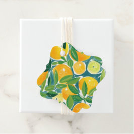 Ambachtelijke citrusboom citroenen sinaasappels li bedankjes labels