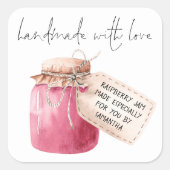 Ambachtelijke Frambozenjam Label Naam (Voorkant)