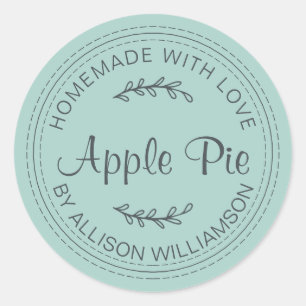 Ambachtelijke Gebakken Producten Appeltaart Blauw Ronde Sticker
