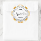 Ambachtelijke Gebakken Waren Appeltaart Geel Gerui Ronde Sticker (Tas)
