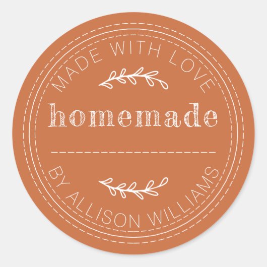 Ambachtelijke Gebakken Waren Jam Can Burnt Sinaasa Ronde Sticker (Voorkant)