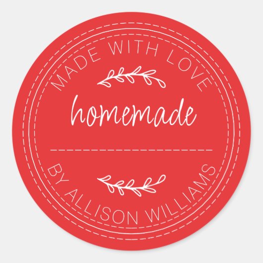 Ambachtelijke Gebakken Waren op de Boerderij Jam B Ronde Sticker (Voorkant)