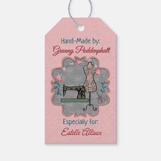 Ambachtelijke Gepersonaliseerde Handgemaakte Tag D Cadeaulabel (Voorkant)