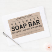 Ambachtelijke handgemaakte hennep zeep rechthoekige sticker (Envelop)