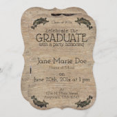 Ambachtelijke houten uitnodigingen voor diploma-ui (Voorkant / Achterkant)