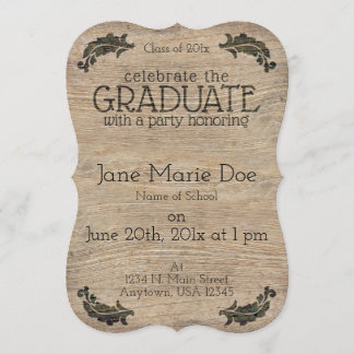 Ambachtelijke houten uitnodigingen voor diploma-ui