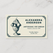 Ambachtelijke ijs Vintage Visitekaartje (Voorkant)