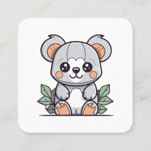 Ambachtelijke Kawaii Magische Koala Vector Vierkante Visitekaartje