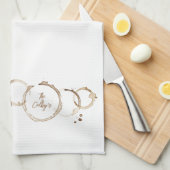 Ambachtelijke Koffiering Ringen NAAM Bruin Wit Keu Theedoek (Quarter Fold)