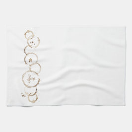 Ambachtelijke Koffiering Ringen NAAM Bruin Wit Keu Theedoek