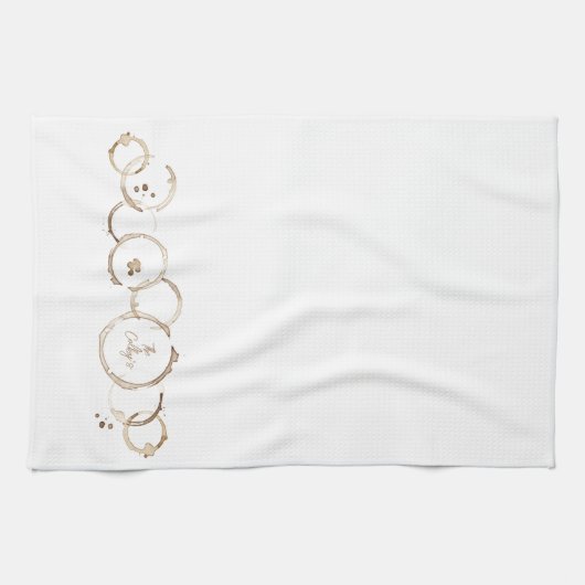 Ambachtelijke Koffiering Ringen NAAM Bruin Wit Keu Theedoek (Horizontaal)