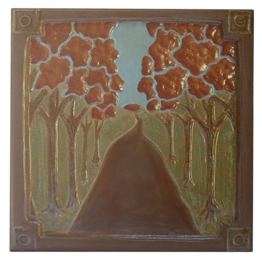 Ambachtelijke landschapstegel tegeltje (Voorkant)