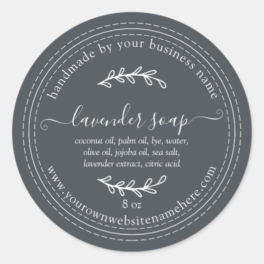 Ambachtelijke Lavendelzeep in Rustieke Stijl Off-B Ronde Sticker (Voorkant)