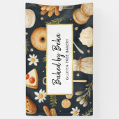 Ambachtelijke lekkernijen bakkerij, brood, gebak spandoek (Verticaal)