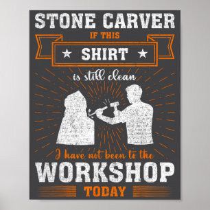 Ambachtelijke offerte grappige steenhouwer poster