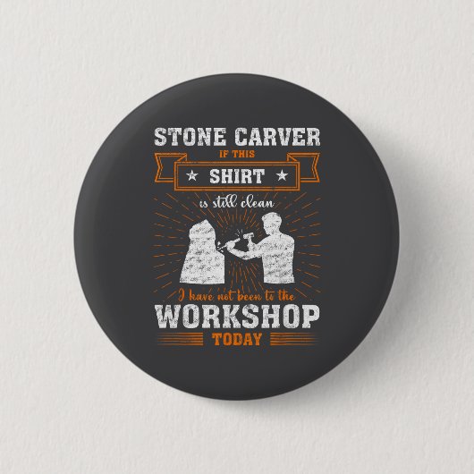 Ambachtelijke offerte grappige steenhouwer ronde button 5,7 cm (Voorkant)