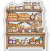 Ambachtelijke pantry plank met lekkernijen sticker (Voorkant)
